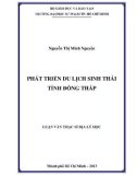 Luận văn Thạc sĩ Địa lý học: Phát triển du lịch sinh thái tỉnh Đồng Tháp