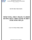 Luận văn Thạc sĩ Địa lý học: Tiềm năng, thực trạng và định hướng phát triển kinh tế biển tỉnh Ninh Thuận