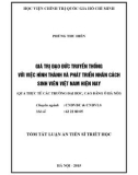 Tóm tắt Luận án Tiến sĩ Triết học: Giá trị đạo đức với việc hình thành và phát triển nhân cách sinh viên Việt Nam hiện nay