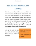 Làm chủ phần thi TOEFL-iBT Listening