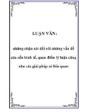 LUẬN VĂN: những nhận xét đối với những vấn đề của nền kinh tế, quan điểm lý luận cũng như các giải pháp có liên quan