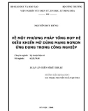 luận văn: VỀ MỘT PHƢƠNG PHÁP TỔNG HỢP HỆ ĐIỀU KHIỂN MỜ DÙNG MẠNG NƠRON ỨNG DỤNG TRONG CÔNG NGHIỆP