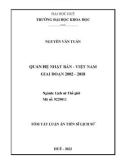 Tóm tắt Luận án Tiến sĩ Lịch sử: Quan hệ Nhật Bản - Việt Nam giai đoạn 2002-2018