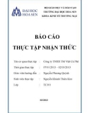 Báo cáo thực tập nhận thức: Công ty TNHH TM Việt Cà Phê