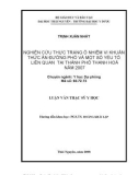 Luận văn Thạc sĩ Y học: Nghiên cứu thực trạng ô nhiễm vi khuẩn thức ăn đường phố và một số yếu tố liên quan tại thành phố Thanh Hóa năm 2007