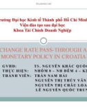 Thuyết trình: Exchange Rate pass-through and monetary policy in Croatia