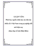 LUẬN VĂN: Phát huy nguồn nhân lực các dân tộc thiểu số ở Việt Nam trong sự nghiệp đổi mới hiện nay (Qua thực tế tỉnh Điện Biên)