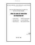 Báo cáo tổng hợp kết quả nghiên cứu đề tài cấp bộ năm 2007: Công tác giám sát trong Đảng giai đoạn hiện nay