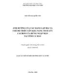 Luận án tiến sĩ: Ảnh hưởng của các dạng lập địa và chế độ triều lên khả năng tích lũy cacbon của rừng ngập mặn tại tỉnh Cà Mau