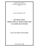 Luận văn Thạc sĩ Toán học: Bất đẳng thức trong lớp các hàm lượng giác và lượng giác ngược