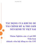 Tiểu luận: Tác động của khủng hoảng tài chính Mỹ & thế giới đến nền kinh tế Việt Nam