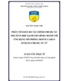 Luận văn Thạc sĩ Kỹ thuật: Phân tích rủi ro tài chính cho dự án nhà ở xã hội tại huyện Bình Chánh với ứng dụng mô phỏng Monte Carlo áp dụng cho dự án 'Z'