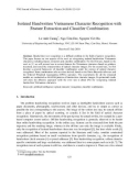 Báo cáo nghiên cứu khoa học: Isolated Handwritten Vietnamese Character Recognition with Feature Extraction and Classifier Combination