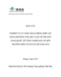 Báo cáo: Nghiệp vụ ủy thác hoạt động hợp tác song phương với Việt Nam về chuyển giao quốc tế công nghệ bảo vệ môi trường kiểu cùng có lợi năm 2016