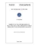 Luận văn Thạc sĩ Sinh học: Nghiên cứu sự thay đổi theo tháng của hàm lượng, chất lượng carrageenan và hoạt tính lectin từ rong đỏ Betaphycus gelatinus