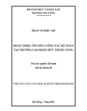 Tóm tắt luận văn thạc sĩ: Hoàn thiện tổ chức công tác kế toán tại trường Cao đẳng Đức Trí Đà Nẵng