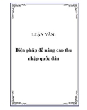 LUẬN VĂN: Biện pháp để nâng cao thu nhập quốc dân