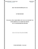 Luận văn Thạc sĩ Quản lý công: Ứng dụng công nghệ thông tin vào cải cách thủ tục hành chính tại các bệnh viện thuộc Sở Y tế Thành Phố Hồ Chí Minh