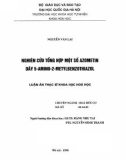 Luận văn Thạc sĩ Khoa học hóa học: nghiên cứu tổng hợp một số azometin dãy 5-Amino-2-Metylbenzothiazol