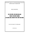 Luận văn Thạc sĩ Văn hóa học: Các trò diễn, trò chơi dân gian trong lễ hội đền Thượng, xã Song Lãng, huyện Vũ Thư, tỉnh Thái Bình