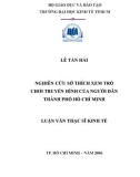 Luận văn Thạc sĩ Kinh tế: Nghiên cứu sở thích xem trò chơi truyền hình của người dân thành phố Hồ Chí Minh