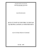 Luận văn Thạc sĩ Khoa học giáo dục: Quản lý cơ sở vật chất phục vụ đào tạo trong trường Cao đẳng An ninh nhân dân I