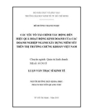 Luận văn Thạc sĩ Kinh tế: Các yếu tố tài chính tác động đến hiệu quả hoạt động kinh doanh của các doanh nghiệp ngành xây dựng niêm yết trên thị trường chứng khoán Việt Nam