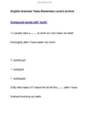 English Grammar Tests-Elementary Level's archiveCompound words with ‘tooth'1