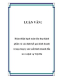 Luận văn kế toán mẫu : Hoàn thiện hạch toán tiêu thụ thành phầm và xác định kết quả kinh doanh trong công ty sản xuất kinh doanh đầu tư và dịch vụ Việt Hà