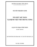 Luận văn Thạc sĩ Kế toán: Tổ chức kế toán tại Bệnh viện Nhi Trung Ương