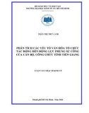 Luận văn Thạc sỹ Kinh tế: Phân tích các yếu tố văn hóa tổ chức tác động đến động lực phụng sự công của cán bộ, công chức tỉnh Tiền Giang