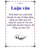 Luận văn: Tình hình sản xuất kinh doanh và một số biện pháp nâng cao hiệu quả của công tác quản lý vốn sản xuất kinh doanh Công ty 20 - Tổng cục hậu cần