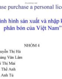 Báo cáo 'Tình hình sản xuất và nhập khẩu phân bón của Việt Nam'