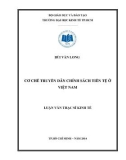 Luận văn Thạc sĩ Kinh tế: Cơ chế truyền dẫn chính sách tiền tệ ở Việt Nam - Bùi Văn Long