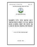 Luận án tiến sĩ dược học: Nghiên cứu xây dựng quy trình phát hiện và xác định hàm lượng một số chất bị cấm sử dụng trong mỹ phẩm