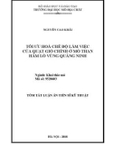 Tóm tắt Luận án tiến sĩ Kỹ thuật: Tối ưu hóa chế độ việc của quạt gió chính mỏ than hầm lò vùng tỉnh Quảng Ninh