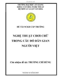 Đề tài nghiên cứu khoa học ngành Lý luận văn hóa: Nghệ thuật chơi chữ trong câu đố dân gian người Việt