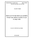 Luận án Tiến sĩ Luật học: Pháp luật về cho thuê lại lao động ở Việt Nam: Những vấn đề lý luận và thực tiễn