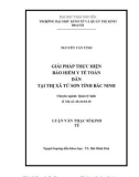 Luận văn Thạc sĩ Kinh tế: Giải pháp thực hiện bảo hiểm y tế toàn dân tại thị xã Từ Sơn tỉnh Bắc Ninh