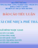 TIỂU LUẬN: TÁI CHẾ NHỰA PHẾ THẢI