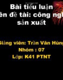 Tiểu luận: Công nghệ sản xuất sữa chua