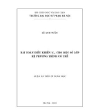 Luận án tiến sĩ Toán học: Bài toán điều khiển H∞ cho một số lớp hệ phương trình có trễ