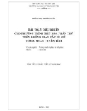 Tóm tắt Luận án Tiến sĩ Toán học: Bài toán điều khiển cho phương trình tiến hóa phân thứ trên không gian các số mờ tương quan tuyến tính