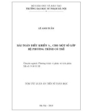 Tóm tắt Luận án tiến sĩ Toán học: Bài toán điều khiển H∞ cho một số lớp hệ phương trình có trễ