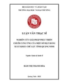 Luận văn Thạc sĩ Quản lý kinh tế: Nghiên cứu giải pháp phát triển chuỗi cung ứng của một số mặt hàng xuất khẩu chủ lực tỉnh Quảng Ninh