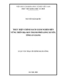 Luận văn Thạc sĩ Chính sách công: Thực hiện chính sách giảm nghèo bền vững trên địa bàn thành phố Long Xuyên, tỉnh An Giang