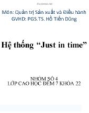 Thuyết trình: Hệ thống 'Just in time'