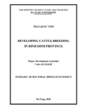 Summary of doctoral thesis on Economics: Developing cattle breeding in Binh Dinh province