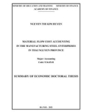 Summary of Economic Doctoral thesis: Material flow cost accounting in the manufacturing steel enterprises in Thai Nguyen province