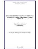 Summary of Economic Doctoral thesis: Consmer credit development of finance companies under commercial bank in Vietnam